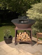100cm Corten Plancha BBQ – Logi 100 in UK garden